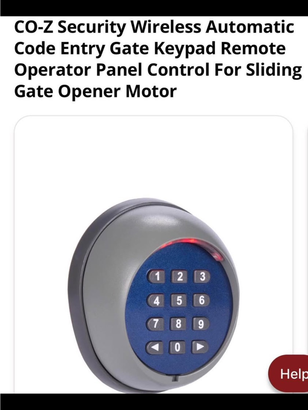 Security code entry for gate